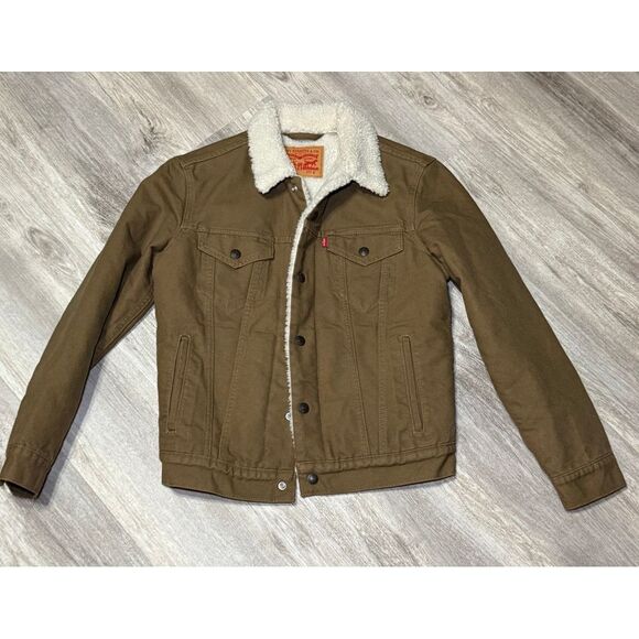 Levi's Jackets & Blazers - Levi's canvas, Sherpa trucker‎ jacket size small. NWOT